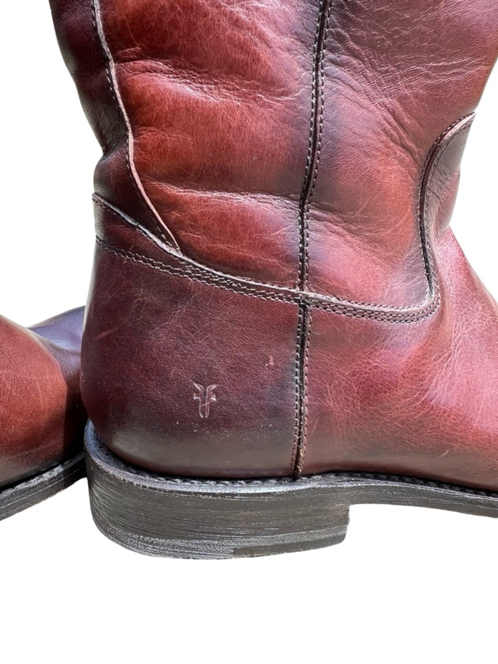 FRYE Jayden Redwood Brown Tall Leather Riding Boots Sz 5.5 Equestrian‎ Western - Picture 4 of 13